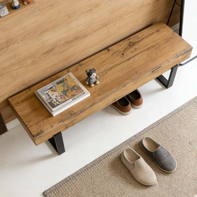 59" Dining Bench, Natural Wood Wash