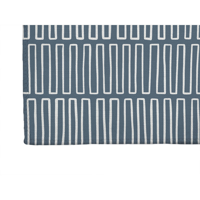 Block Maze Non-Slip Outdoor Rug, Runner 2'6" x 8'