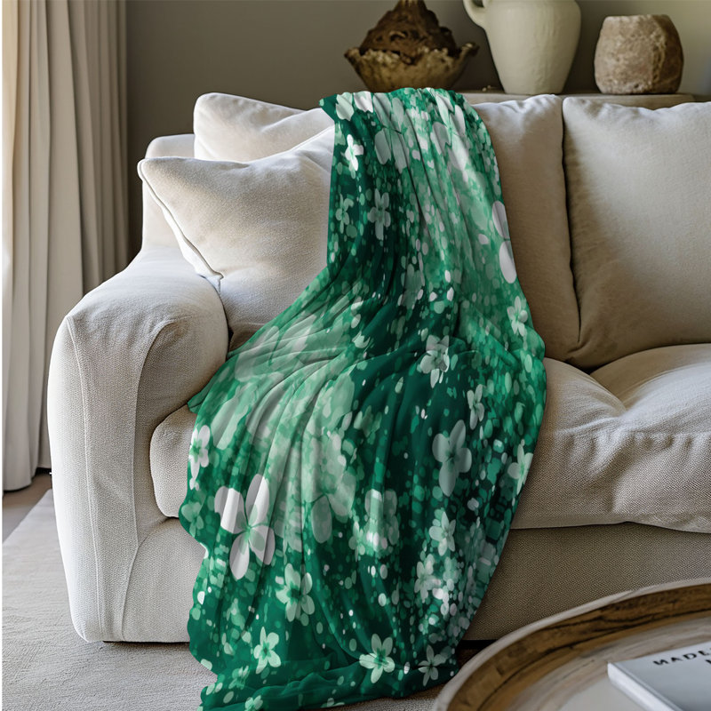 Clover Sparkle - couverture Sherpa de qualité supérieure 1 pièce WB_FL_100624_0074, L 50 po x L 60 po