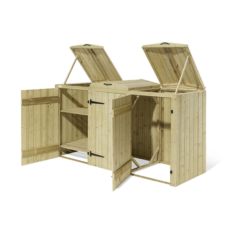 Wooden Double Bin Store
