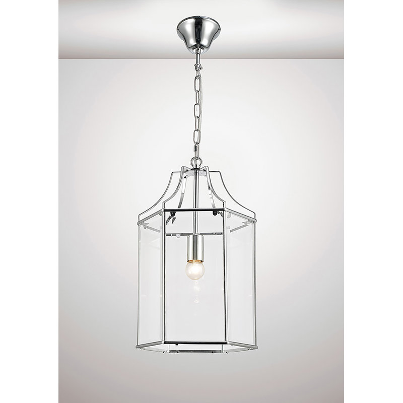 Melillo 1 - Light Lantern Pendant, Polished Chrome