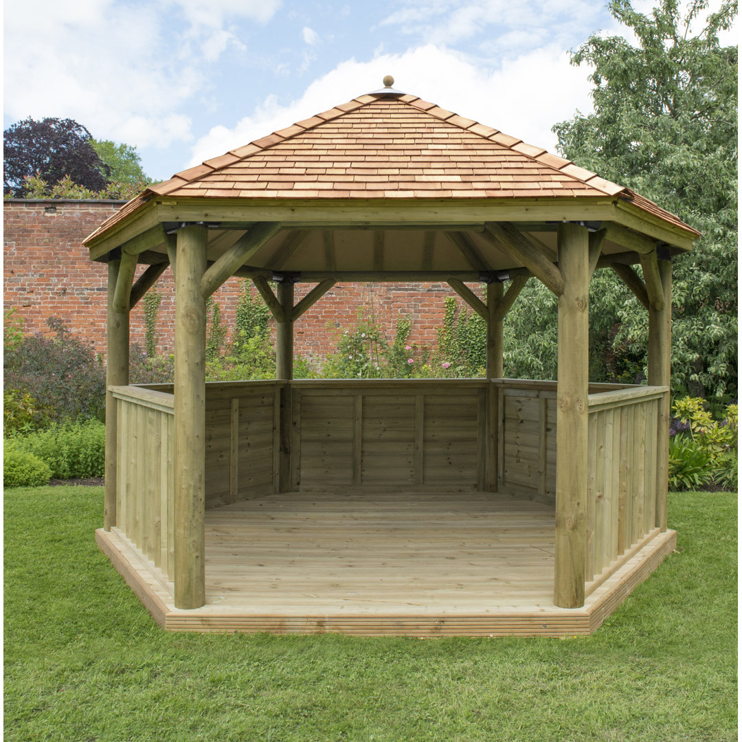 4.5 x 4m Wooden  Gazebo with Cedar Roof with Installation Service