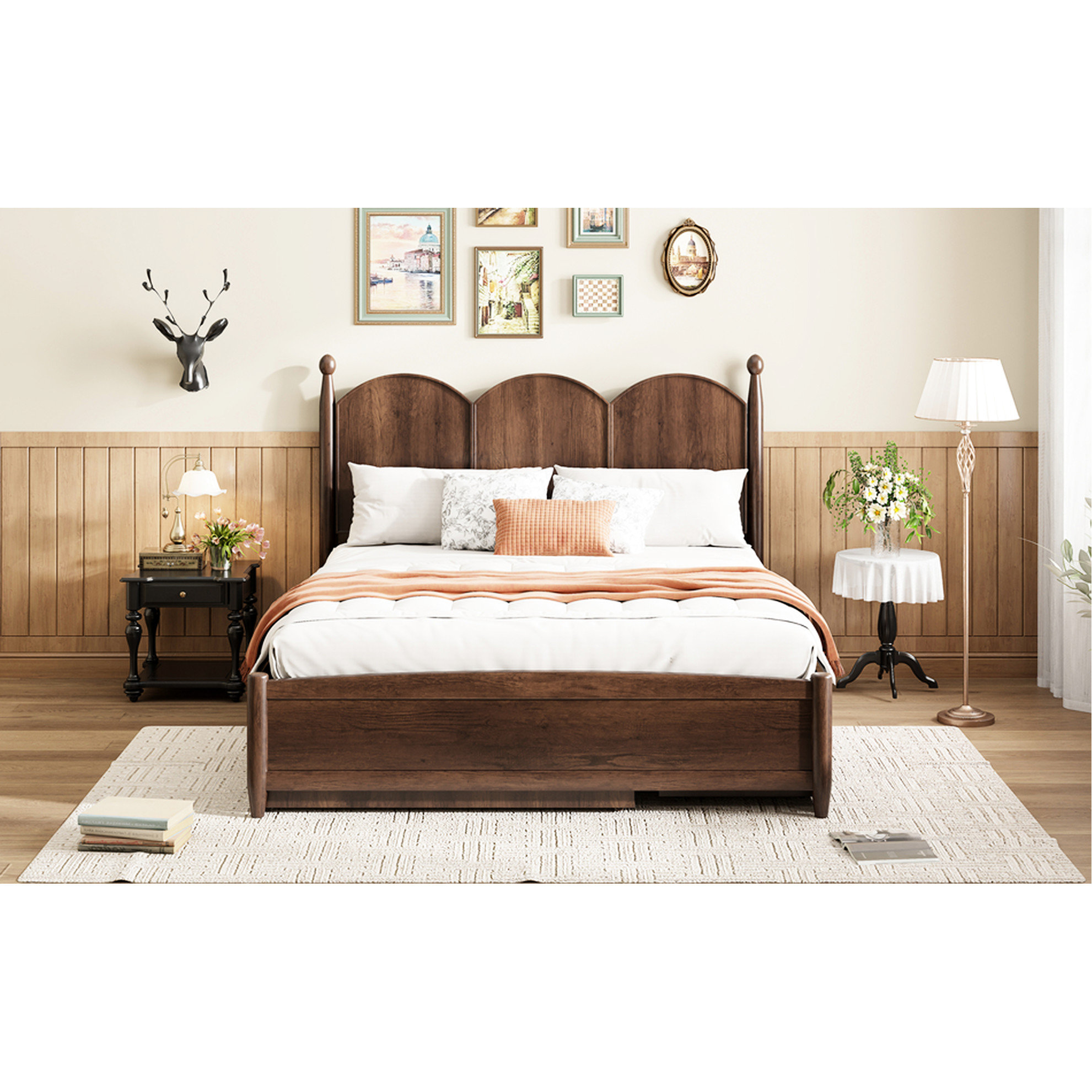 Red Barrel Studio® Gray Queen Bed With 2 Ample Drawers And Twin Xl ...