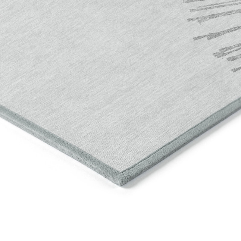 Tapis intérieur lavable abstrait gris et ivoire 3 pi x 5 pi