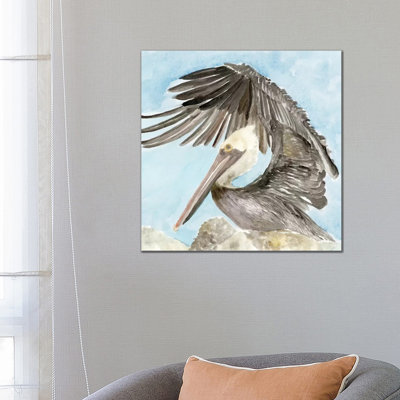 Soft Brown Pelican II by Stellar Design Studio - Wrapped Canvas Painting