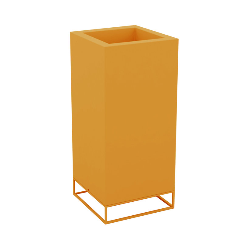 Vela High Resin Pot Planter, Ice, 39.25" H x 23.5" W x 23.5" D