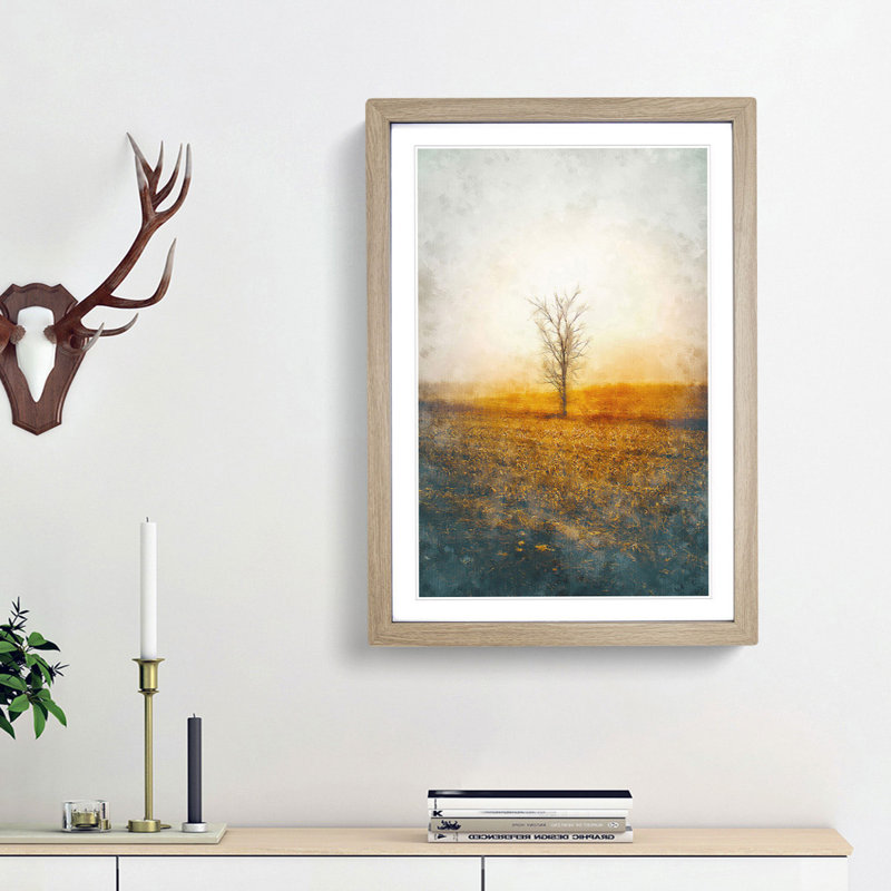 Summer Tree - Framed Print, 33cm H x 24cm W x 2cm D, Oak Framed