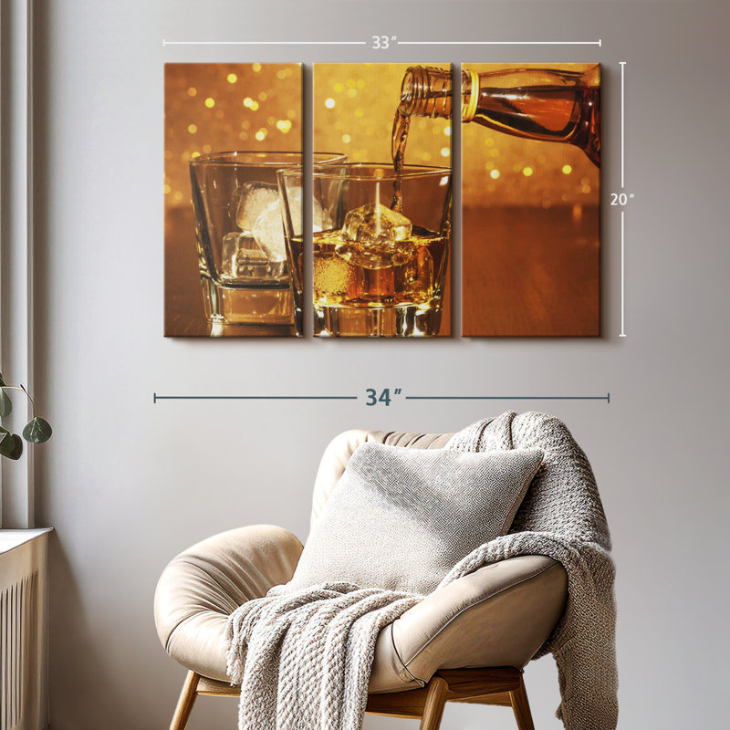 «Versing Whiskey» sur toile, H 20 po x l 33 po x P 1,25 po