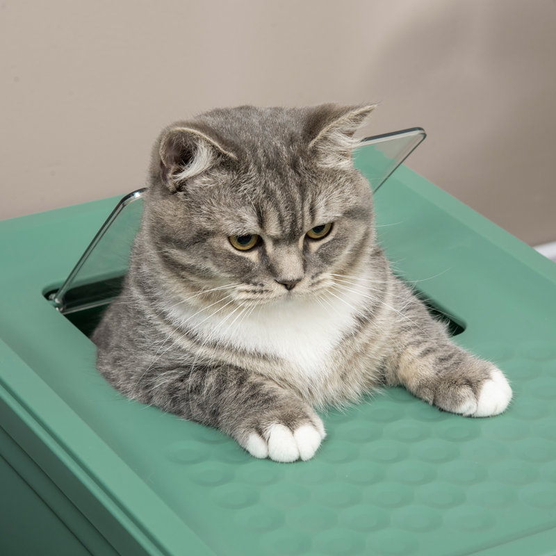 cker Murphy Pet™ Cat Litter Box, Top Entry Enclosed Kitty Litter Box With Scoop, Tray, Foldable Portable Kitten Litter Box Enclosure With Front Entry, Large Space