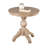 Cherie Round End Table, Light White Washed Solid Rubberwood, 24 Inch