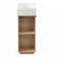 Meuble-lavabo autoportant de 21,6 po avec lavabo en céramique, armoire à grain de bois et double rangement pour petits espaces