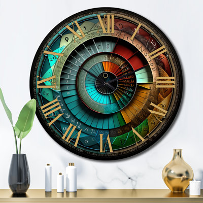Cosmic Calculations Ancient Cartography II Metal Wall Clock