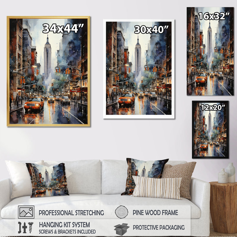 Art mural sur toile Bettiège New York That Never Sleep II - New York, Toile tendue, H 32 po x l 24 po, Sans cadre