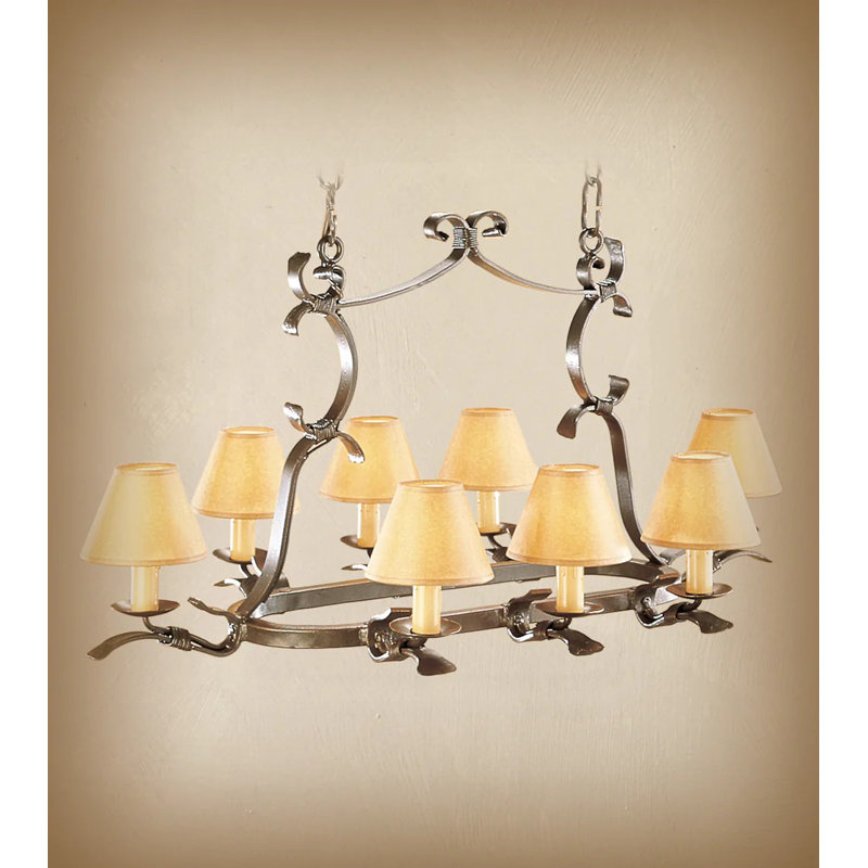 Lustree 8 lumières façon bougie en fer forgé Lidiya