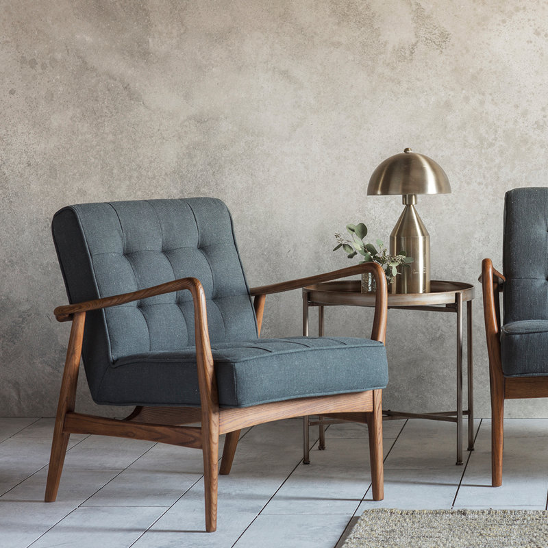 Castlewood Upholstered Solid Wood Accent Chair