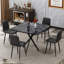 Ensemble de table de salle à manger carrée, table de salle à manger carrée moderne Mid-Century pour 4 personnes, plateau de table en faux marbre, pieds en fer, table basse pour la salle à manger de cuisine, bureau, espace-745649372