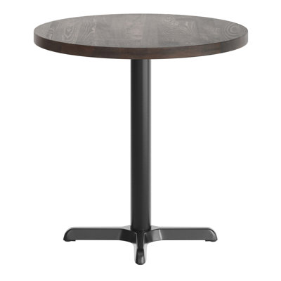 Round Solid Wood Commercial Tabletop with Table Height X-Base