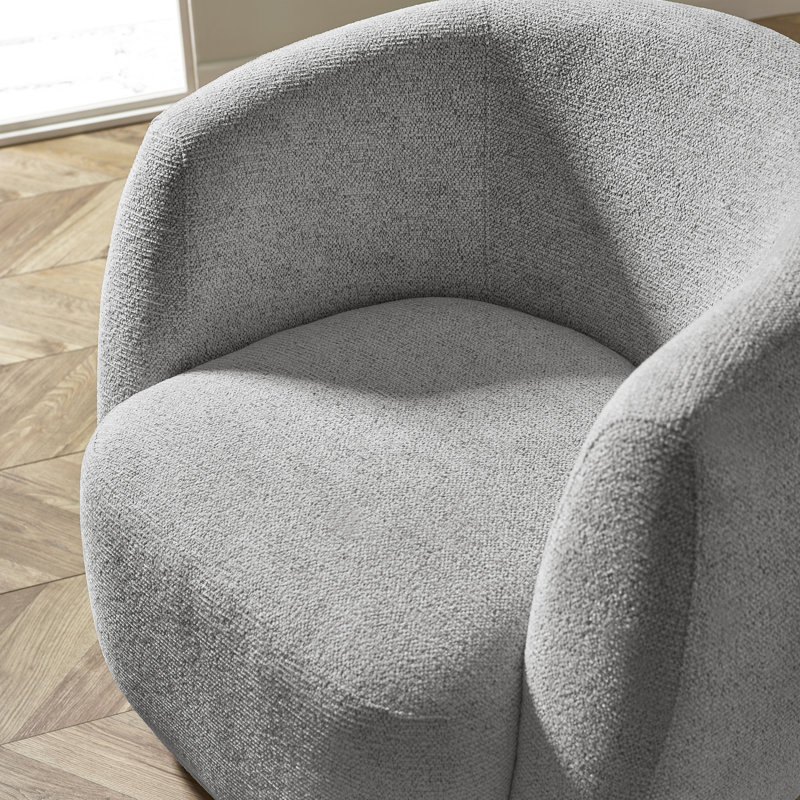 Upholstered Swivel Armchair, Grey
