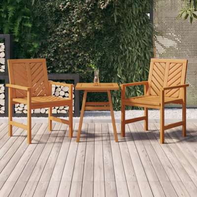 Patio Chair Outdoor Patio Furniture Dining Chair Solid Wood Acacia -  Red Barrel Studio®, 5CF29F0ECA7349759E14AB6AA3F3CFAF