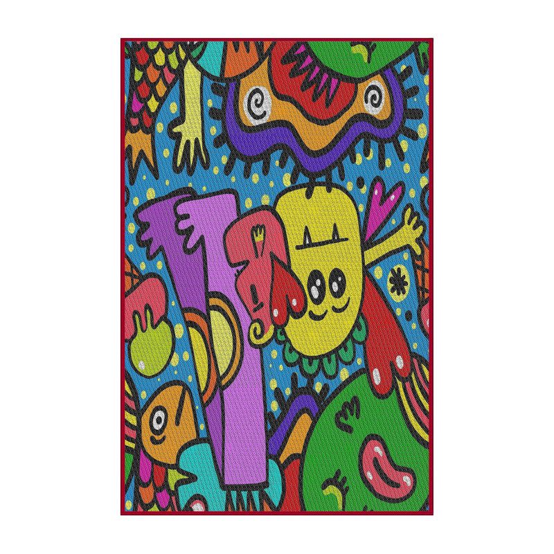 Tapis zone grise à motifs, Rectangle 3 pi x 5 pi