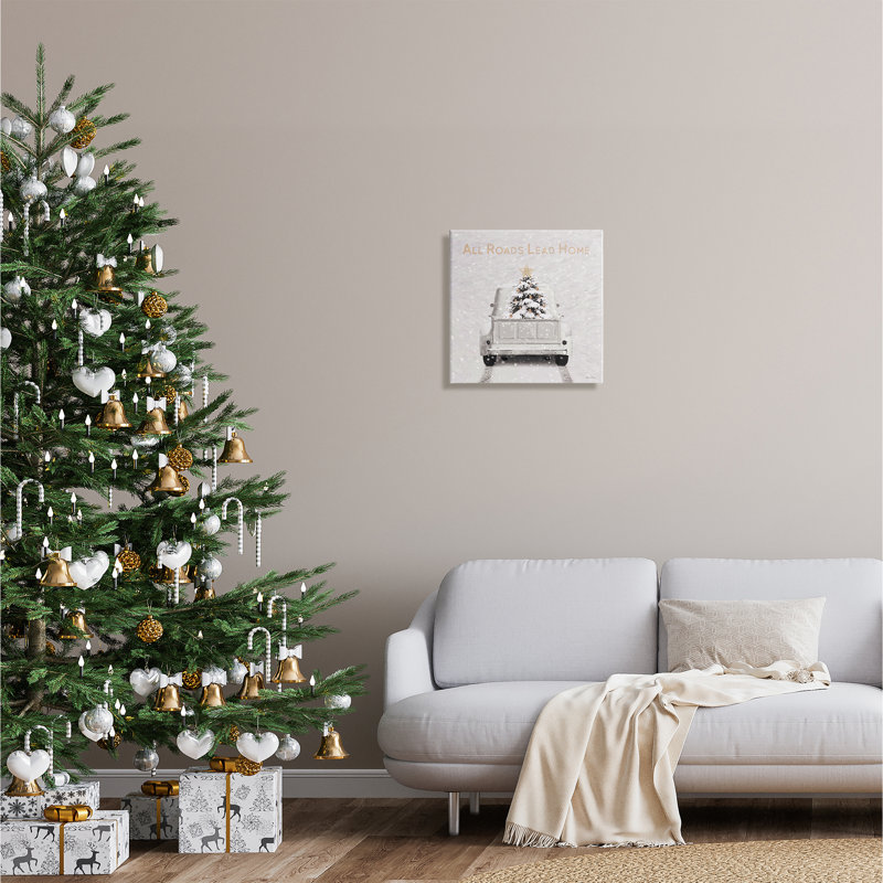 «All Roads plomb home» par Lori Deiter - peinture sur toile tendue, H 17 po x l 17 po x P 1,5 po