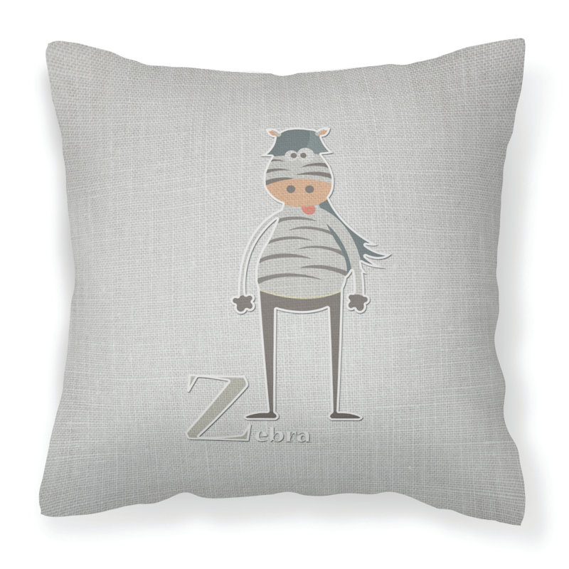 Coussin décoratif intérieur/extérieur alphabet b for bear, Z, 18 po x 18 po