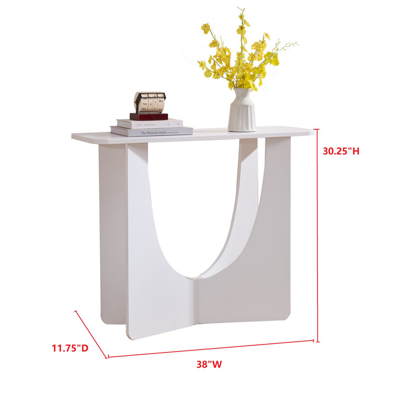 Console Elena Modern Sculptural, Blanc
