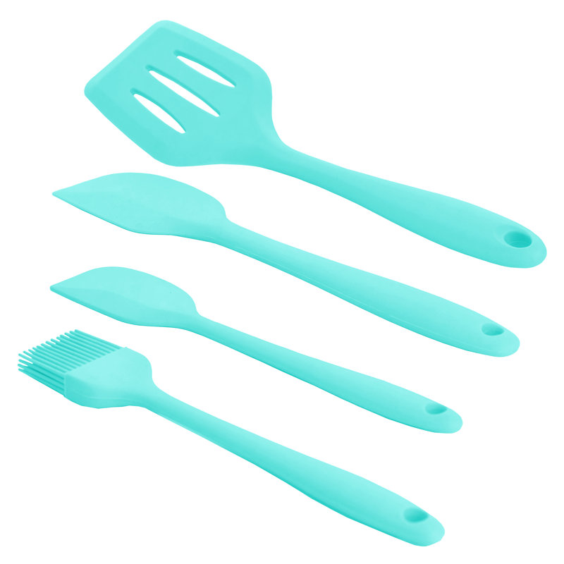 MegaChef Light Teal Silicone 12-Piece Cooking Utensil Set