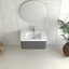 Armoire de salle de bain murale avec lavabo flottant 30 po avec lavabo intégré en céramique blanche-2097610736