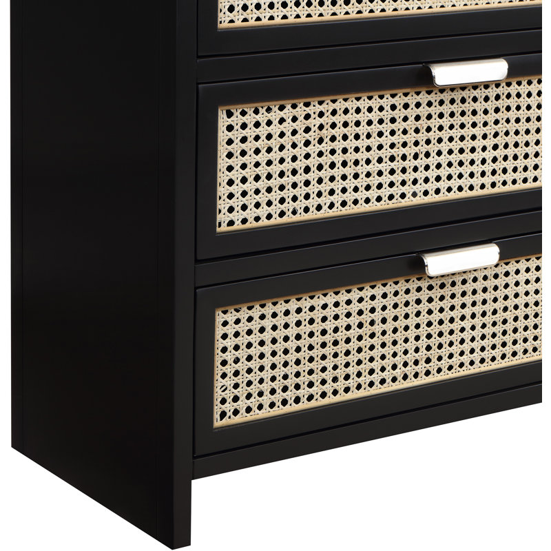 Commode 6 tiroirs Audu, Noir