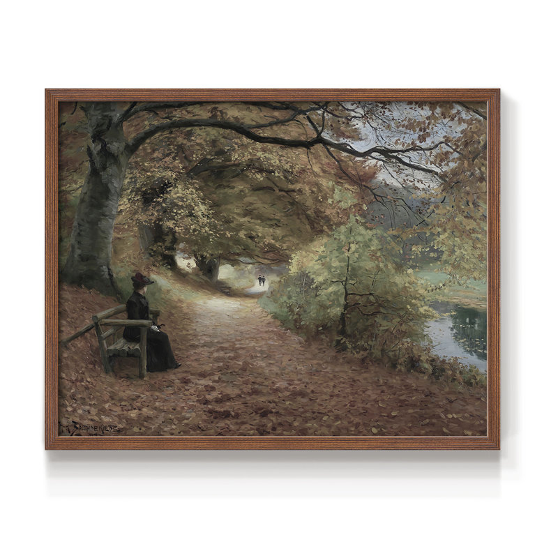 Paysages rétro-CCLXV III - impression encadrée - réaménageable, H 8 po x l 10 po, Noyer