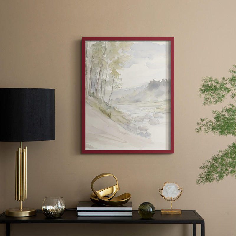 Abstract CCXIII Framed Print - Ready To Hang, 14" H x 11" W, Red