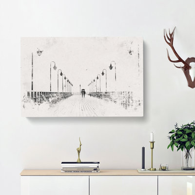 Couple Upon The Pier - Wrapped Canvas