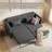 74" Modern Convertible Sleeper Sofa with Storage Pockets, Dark Gray-924703103