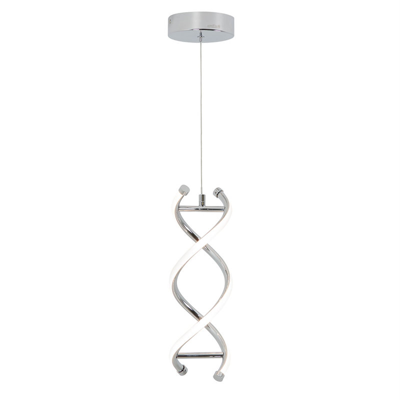 Modern Chrome LED Pendant Light with Artistic Curves