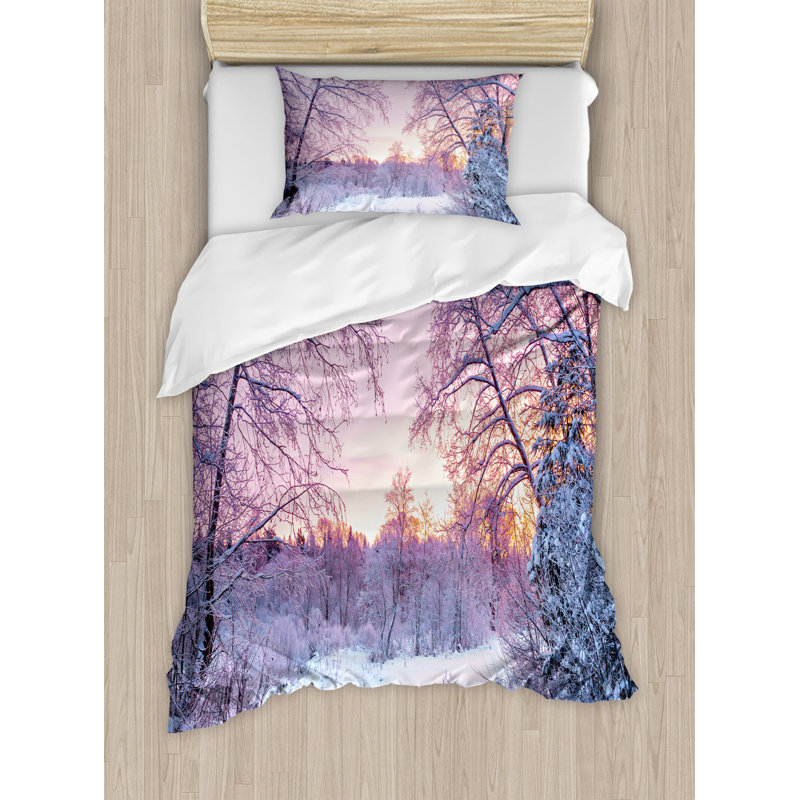 Rustic Polyester Floral Duvet Cover