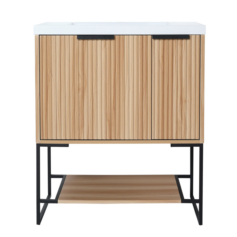 Meuble-lavabo autoportant polyvalent avec lavabo en résine pour tous les styles