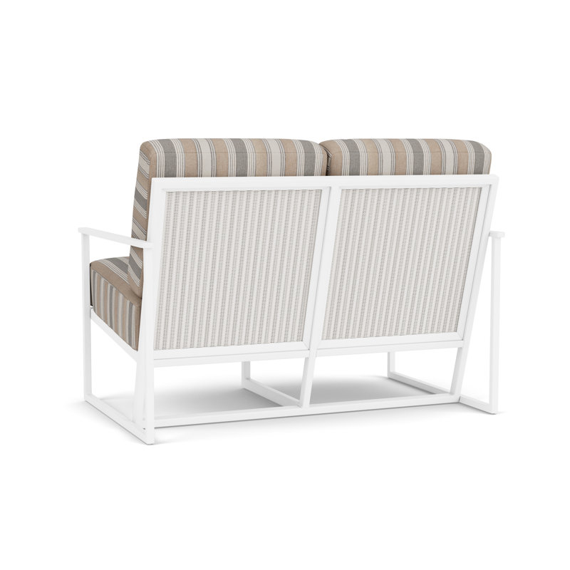 Summit Outdoor 2 - Seat Loveseat, White, Purveyor Pewter, Matte White
