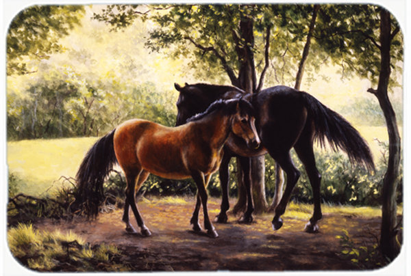 Caroline's Treasures Horses Glass Cutting Board