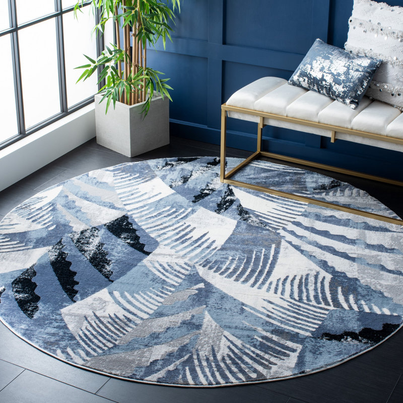 Eltingville Performance Abstract Rug, Round 6'7"