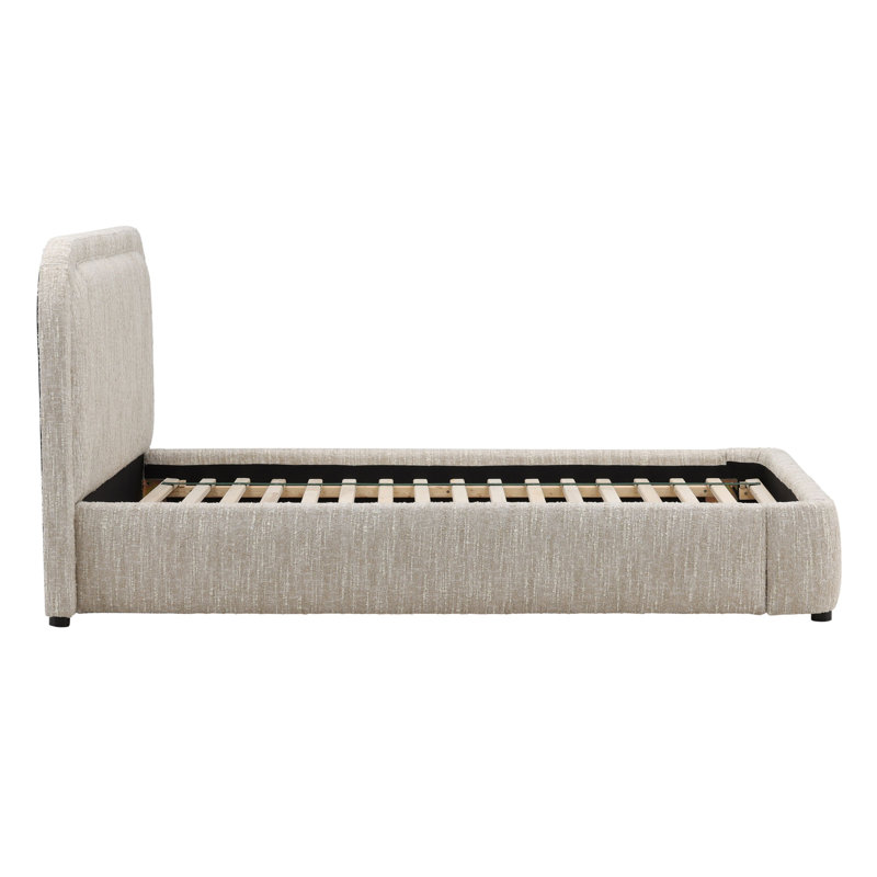 Agi Polyester Velvet Bed, Camel, Queen, King, Beige