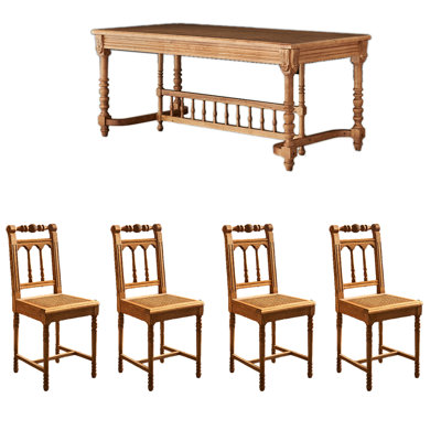 Solid Ash Wood Retro Durable Dining Table Sets.
