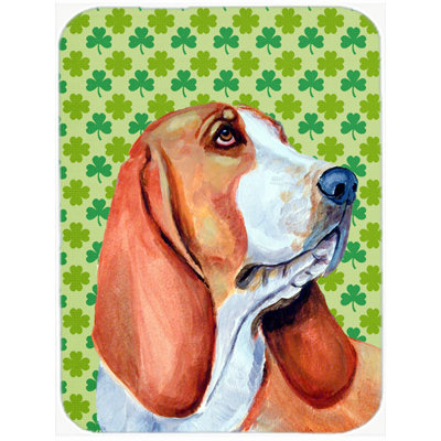 Shamrock Lucky Irish Wood Glass Cutting Board
