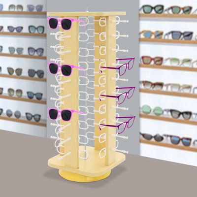 40/50/60 Pairs Modern Rotating Glasses Sunglasses Storage Organizer Display Stand