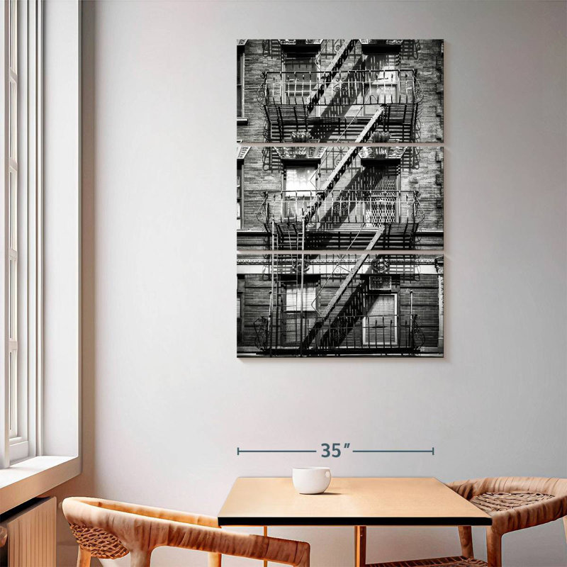 Lilie NYC Facade With Fire Escape, 65" H x 42" W