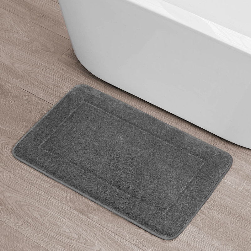 Inglestone Common Non-Slip Bath Rug, 17" W x 24" L, Dark Gray