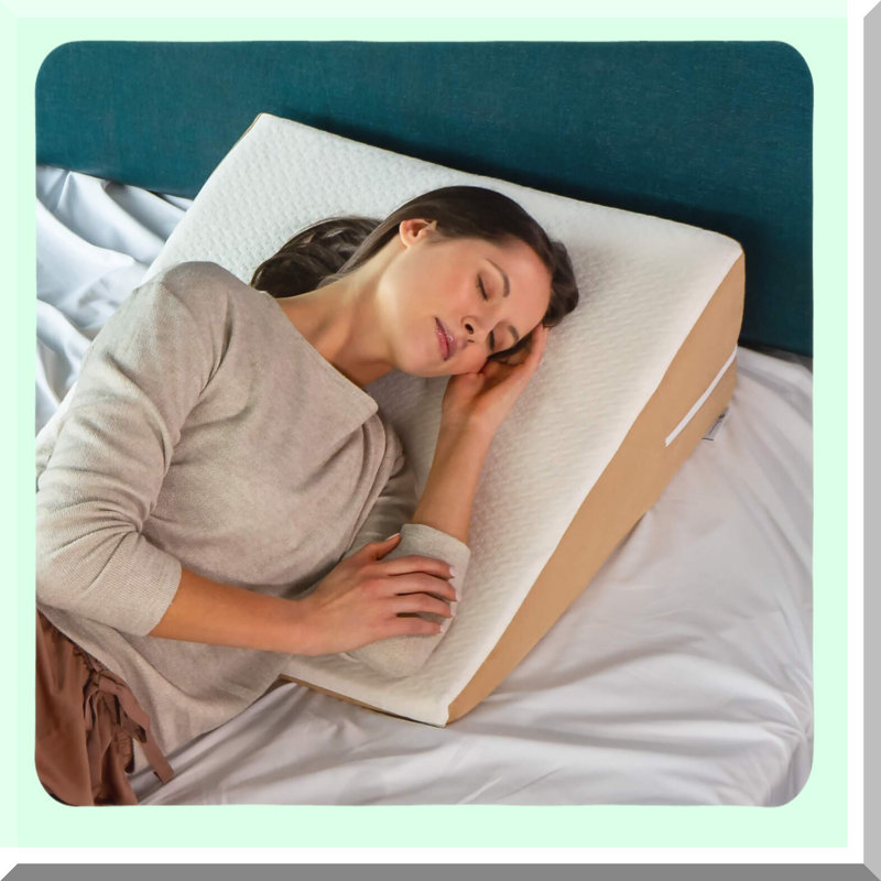 CoolGel Memory Foam Back Wedge - Tencel Cover, 8-inch - Orthopedic Support Pillow for Back Pain Relief, Cooling Gel Infused - Bed Wedge Pillow