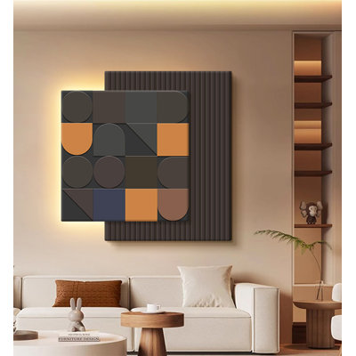 Décoration murale avancée en grès à DEL minimaliste
