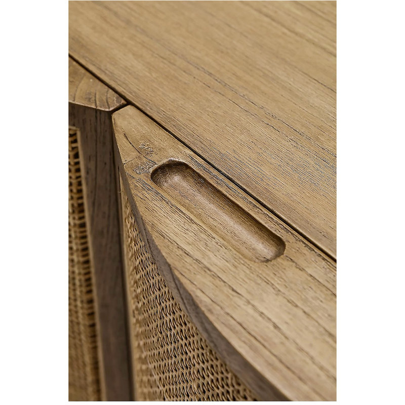 Armoire d'appoint en bois massif de rotin, Couleur fumée