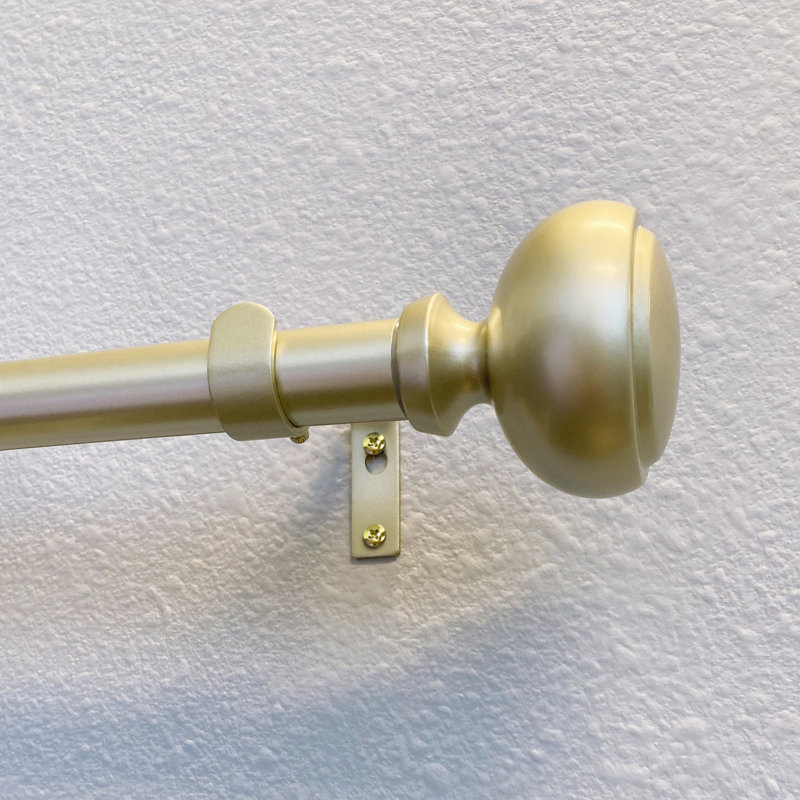Tringle à rideaux simple réglable en métal Ingeruth, 72 po - l 144 po, Laiton pâle